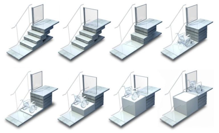 Sesame Access Systems  L'escalier-plateforme rétractable Thames